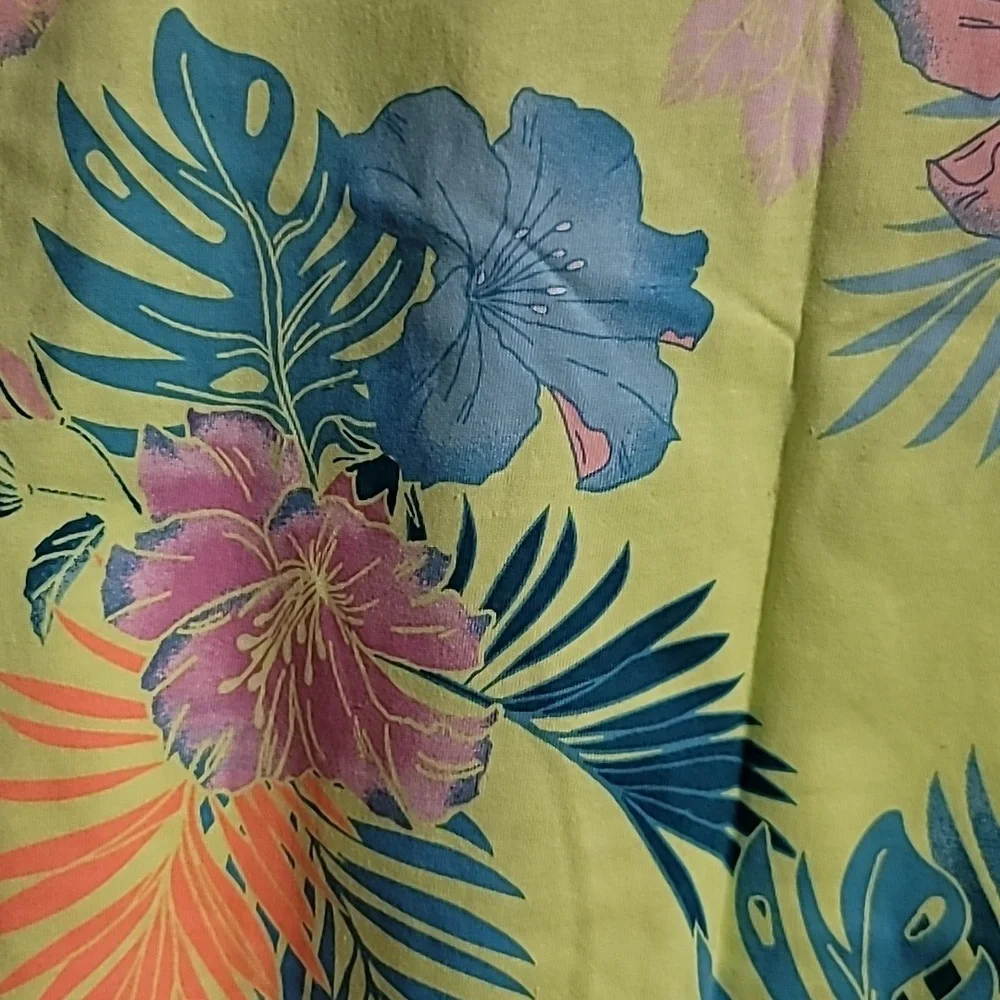 Justice Tank Dress Girls Kids Medium (10) Lime Knot Floral Sleeveless Tropical